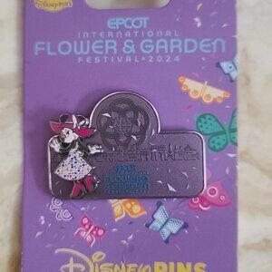 Disney Parks Minnie Mouse Flower and Gardens Festival 2024 Pin - NEW